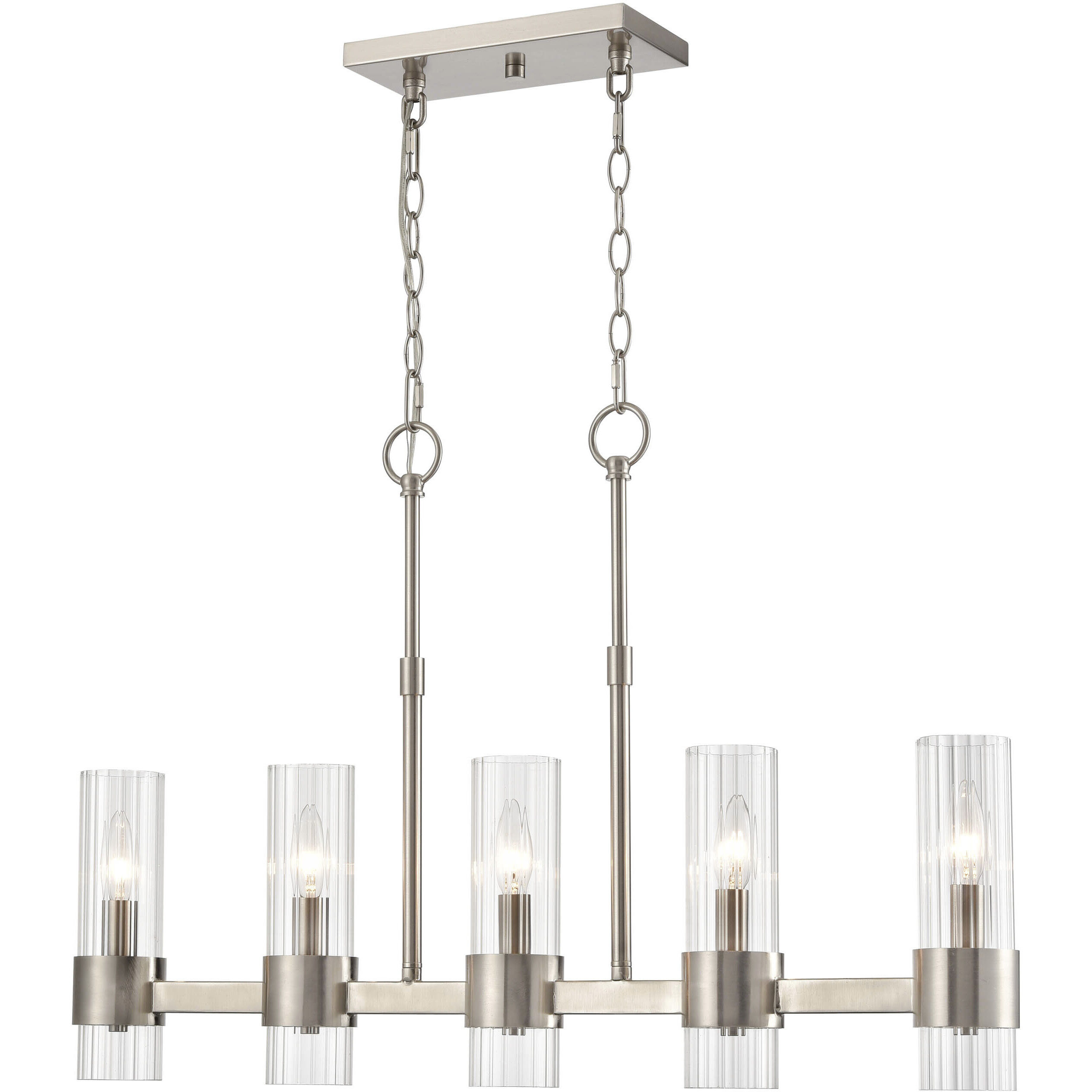 Caberton 5 Light 32 inch Brushed Nickel Chandelier Ceiling Light